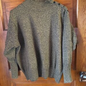 Dress Barn.  Soft and comfy. Women's Brown/green.  Sweater with Button Accents